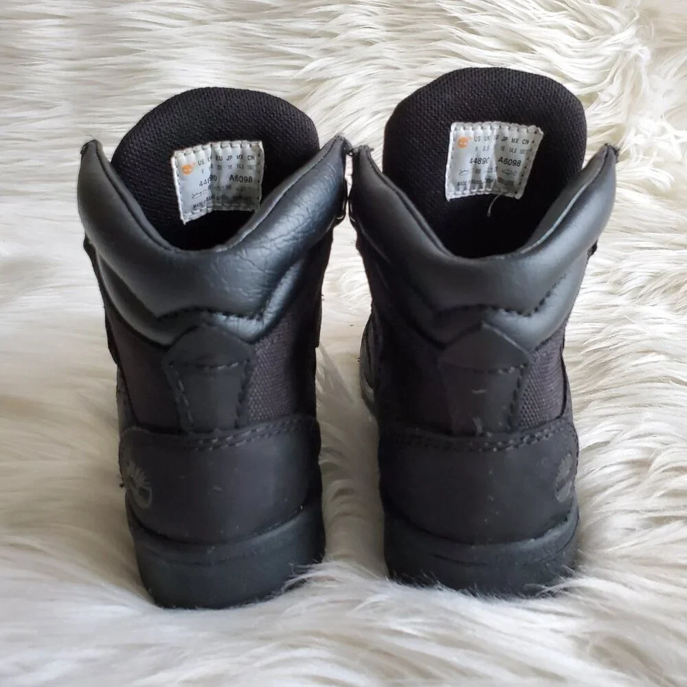 Timberland Black Toddler Waterproof Cushioned Field Boot SZ 9